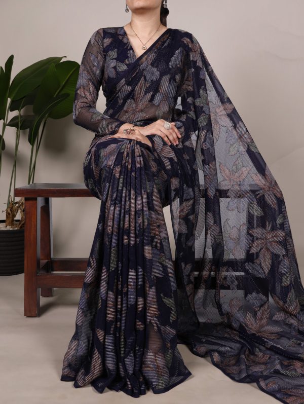 Green Lurex Floral Viscose Saree
