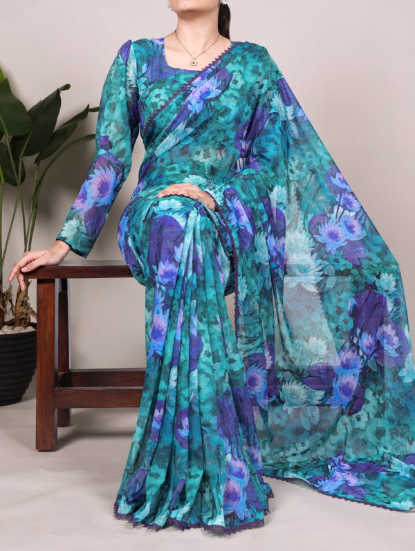 Firozi Weightless Printed Saree
