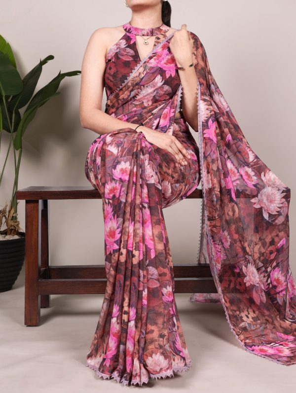 Onion Weightless Printed Saree