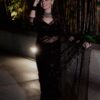 Black Butterfly Net Embroidery Saree