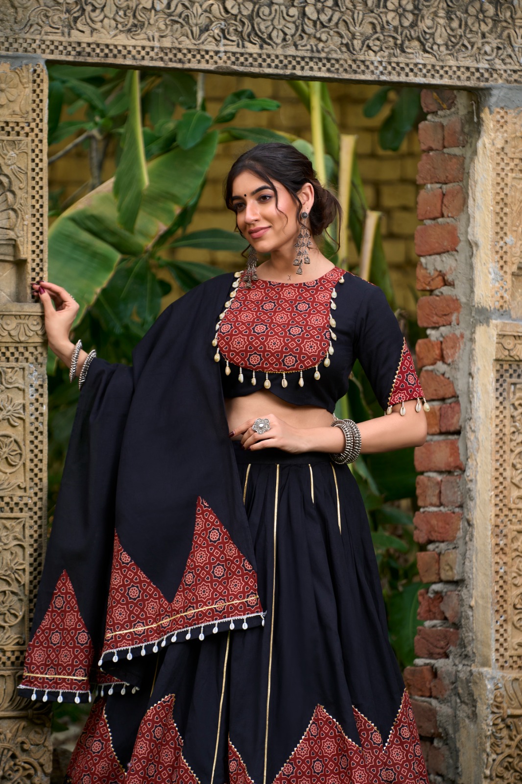 LNB 1671 Black Color Pure Cotton Plain Printed Mirror Work Gota Patti Lehenga Choli Wedding, Party, Festive, Events Etc. Delivery 4-6 Working Days Rs 3999 | Lehenga, Bollywood Lehenga, Creative Lehenga, Designer Lehenga, Embroidered Lehenga, Party Wear Lehenga
