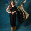 Black Georgette Embroidery Work Saree