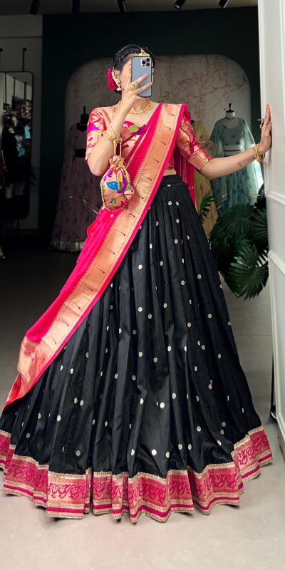 LNB 2006 Black Color Jacquard Silk Weaving Zari Work Lace Touch Up Lehenga Choli Wedding, Party, Festive, Events Etc. Delivery 4-6 Working Days Rs 3499 | Lehenga, Bollywood Lehenga, Creative Lehenga, Designer Lehenga, Embroidered Lehenga, Party Wear Lehenga