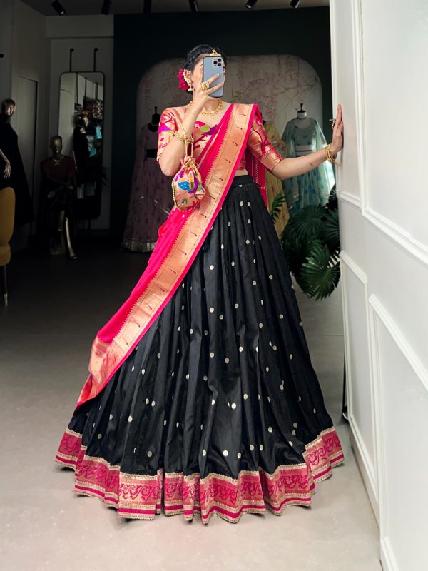 LNB 2006 Black Color Jacquard Silk Weaving Zari Work Lace Touch Up Lehenga Choli Wedding, Party, Festive, Events Etc. Delivery 4-6 Working Days Rs 3499 | Lehenga, Bollywood Lehenga, Creative Lehenga, Designer Lehenga, Embroidered Lehenga, Party Wear Lehenga