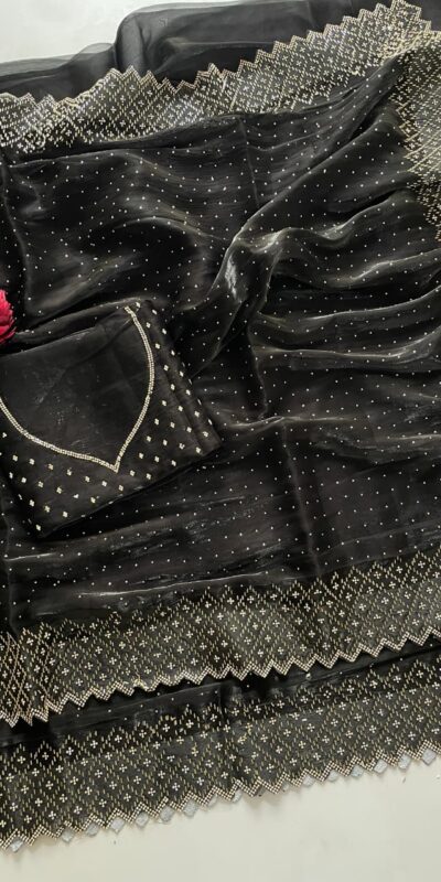 DF 3467 Black Color Jimmy Choo Full Zarkhan Diamond Work Saree Casual, Wedding, Festive, Events . Expected Delivery 4-6 Working Days @2099/- only | Sarees, Bollywood Sarees, Creative Sarees, Designer Sarees, Embroidered Sarees, Ethnic Saree, Modern Digital sarees, Party Wear Sarees