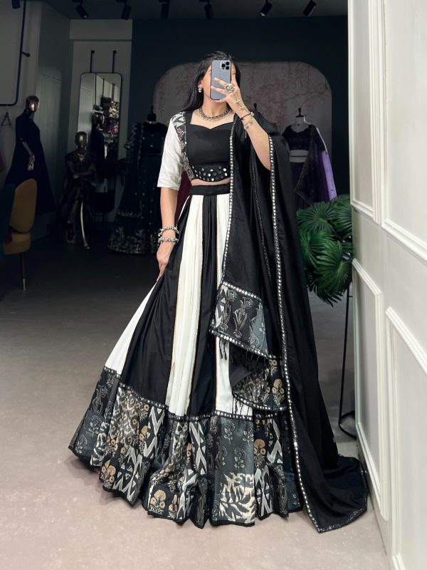 LNB 1714 Black Color Pure Rayon Plain Printed With Paper Mirror Work Lehenga Choli Wedding, Party, Festive, Events Etc. Delivery 4-6 Working Days Rs 3599 | Lehenga, Bollywood Lehenga, Creative Lehenga, Designer Lehenga, Embroidered Lehenga, Party Wear Lehenga