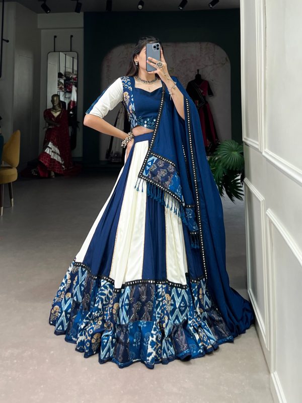 LNB 1714 Blue Color Pure Rayon Plain Printed With Paper Mirror Work Lehenga Choli Wedding, Party, Festive, Events Etc. Delivery 4-6 Working Days Rs 3599 | Lehenga, Bollywood Lehenga, Creative Lehenga, Designer Lehenga, Embroidered Lehenga, Party Wear Lehenga
