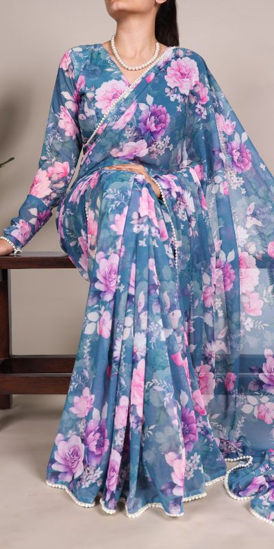 YNF 7010 Blue Color Weightless Marbal Floral Printed Pearl Lace Saree Casual, Wedding, Festive, Events . Expected Delivery 4-6 Working Days @1599/- only | Sarees, Bollywood Sarees, Creative Sarees, Designer Sarees, Embroidered Sarees, Ethnic Saree, Modern Digital sarees, Party Wear Sarees