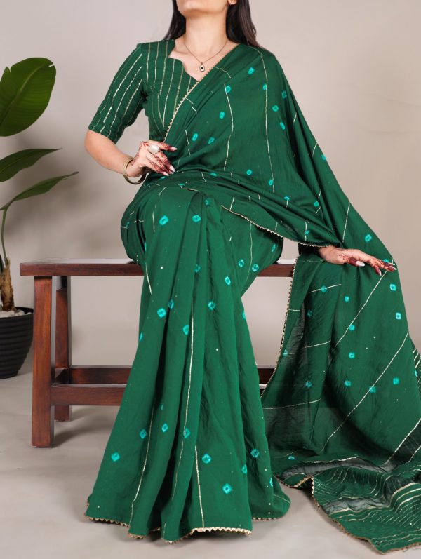 YNF 7503 Green Color Viscose chanderi Sequins zari gota patti Saree Casual, Wedding, Festive, Events . Expected Delivery  4-6 Working Days @1499/- only                                                                                | Sarees, Bollywood Sarees, Creative Sarees, Designer Sarees, Embroidered Sarees, Ethnic Saree, Modern Digital sarees, Party Wear Sarees