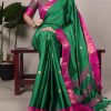 YNF 7406 Green Color Cotton Silk Weaving Work Paithani Concept Saree Casual, Wedding, Festive, Events . Expected Delivery  4-6 Working Days @1449/- only                                                                                | Sarees, Bollywood Sarees, Creative Sarees, Designer Sarees, Embroidered Sarees, Ethnic Saree, Modern Digital sarees, Party Wear Sarees