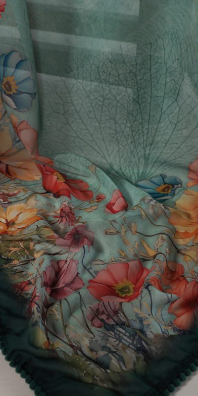 YNF 7009 Green Color Georgette Floral Print With Lace Border Saree Casual, Wedding, Festive, Events . Expected Delivery  4-6 Working Days @1299/- only                                                                                | Sarees, Bollywood Sarees, Creative Sarees, Designer Sarees, Embroidered Sarees, Ethnic Saree, Modern Digital sarees, Party Wear Sarees