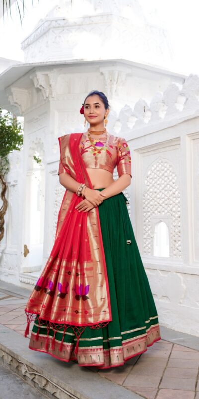 LNB 2016 Green Color Vichitra Silk Plain with Paithni lace border Lehenga Choli Wedding, Party, Festive, Events Etc. Delivery 4-6 Working Days Rs 2999 | Lehenga, Bollywood Lehenga, Creative Lehenga, Designer Lehenga, Embroidered Lehenga, Party Wear Lehenga