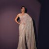 Grey Georgette Rainbow Sequins Saree