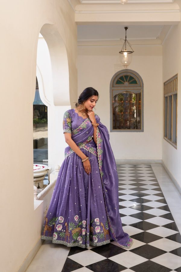 LNB 1435 Lavender Sequins Work & Embroidery Work Lehenga Choli in Gold Crush. Exclusive Offer ₹3399. Delivery 4-6 Working Days. Shop now. | Lehenga, Bollywood Lehenga, Creative Lehenga, Designer Lehenga, Embroidered Lehenga, Party Wear Lehenga