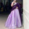 Lavender Jacquard Weaving Lehenga Choli
