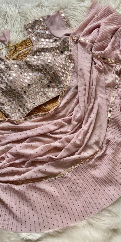DF 3455 Light Peach Color Faux Georgette Embroidery Sequins Work Saree Casual, Wedding, Festive, Events . Expected Delivery  4-6 Working Days @1999/- only                                                                                | Sarees, Bollywood Sarees, Creative Sarees, Designer Sarees, Embroidered Sarees, Ethnic Saree, Modern Digital sarees, Party Wear Sarees