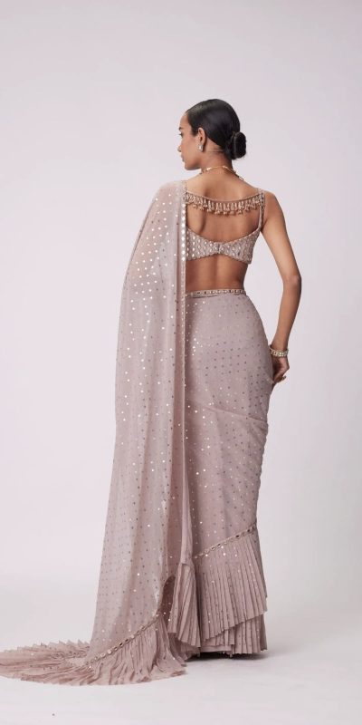 DF 3455 Light Peach Color Faux Georgette Embroidery Sequins Work Saree Casual, Wedding, Festive, Events . Expected Delivery  4-6 Working Days @1999/- only                                                                                | Sarees, Bollywood Sarees, Creative Sarees, Designer Sarees, Embroidered Sarees, Ethnic Saree, Modern Digital sarees, Party Wear Sarees