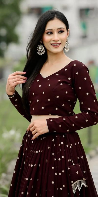 LG 644 Maroon Color Printed Polly Reyon Lehenga Choli Wedding, Party, Festive, Events Etc. Delivery 4-6 Working Days Rs 2099 | Lehenga, Bollywood Lehenga, Creative Lehenga, Designer Lehenga, Embroidered Lehenga, Party Wear Lehenga