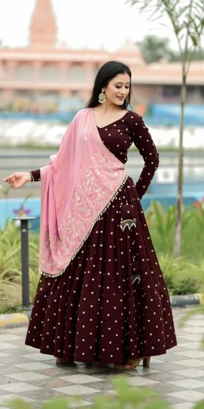 LG 644 Maroon Color Printed Polly Reyon Lehenga Choli Wedding, Party, Festive, Events Etc. Delivery 4-6 Working Days Rs 2099 | Lehenga, Bollywood Lehenga, Creative Lehenga, Designer Lehenga, Embroidered Lehenga, Party Wear Lehenga