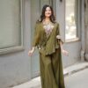 BE 349 Mehandi Color Air Tex Chinon Sequence Embroidered Work Salwar Suit Casual, Wedding, Festive, Events . Expected Delivery  4-6 Working Days @1999/- only      | Jump Suits, Salwar suit, Casual Suits, Creative suits, Designer Suits, Palazzo Suits, Party Wear Suits, Patiala Suits, Straight Suits