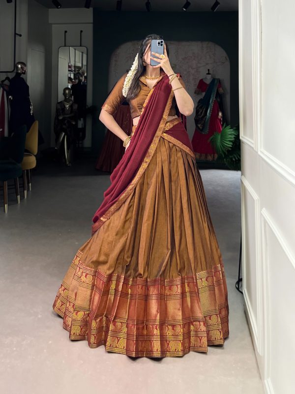 LNB 2040 Mustard Color Narayan Pet Zari Weaving Lehenga Choli Choli Festive Party Wedding, Events etc. Delivery 4-6 Working Days @1899/- | Lehenga, Bollywood Lehenga, Creative Lehenga, Designer Lehenga, Embroidered Lehenga, Party Wear Lehenga
