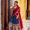LNB 1242 Navy Blue Color Poly Chanderi Kalamkari Printed Weaving Work Lehenga Choli Wedding, Party, Festive, Events Etc. Delivery 4-6 Working Days Rs 1899 | Lehenga, Bollywood Lehenga, Creative Lehenga, Designer Lehenga, Embroidered Lehenga, Party Wear Lehenga