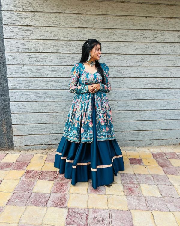 BE 265 Navy Blue Navy Blue Fiona Silk Lehenga Choli with Lace Work. Now at just ₹1899. Delivery 4-6 Working Days. Shop now. | Lehenga, Bollywood Lehenga, Creative Lehenga, Designer Lehenga, Embroidered Lehenga, Party Wear Lehenga