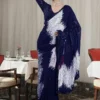 Navy Blue Georgette Sequins Work Saree