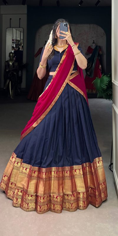 LNB 2040 Navy Blue Color Narayan Pet Zari Weaving Lehenga Choli Choli Festive Party Wedding, Events etc. Delivery 4-6 Working Days @1899/- | Lehenga, Bollywood Lehenga, Creative Lehenga, Designer Lehenga, Embroidered Lehenga, Party Wear Lehenga