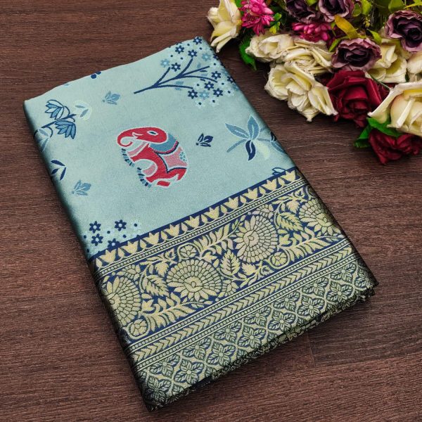 KP 6004 Navy Blue Soft Lichi Silk Jacquard Work With Designer Work Saree. Grab it for ₹1499. Delivery 4-6 Working Days. Shop now. | Sarees, Bollywood Sarees, Creative Sarees, Designer Sarees, Embroidered Sarees, Ethnic Saree, Modern Digital sarees, Party Wear Sarees