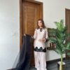 Off White Crape Embroidery Salwar Suit
