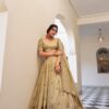 LNB 1435 Off White Sequins Work & Embroidery Work Lehenga Choli in Gold Crush. Exclusive Offer ₹3399. Delivery 4-6 Working Days. Shop now. | Lehenga, Bollywood Lehenga, Creative Lehenga, Designer Lehenga, Embroidered Lehenga, Party Wear Lehenga