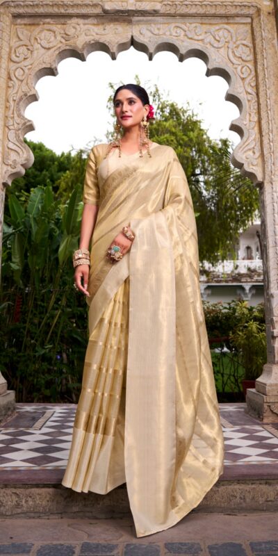 YNF 7204 Off White Color Gold Tissue Zari Weaving Work Saree Casual, Wedding, Festive, Events . Expected Delivery 4-6 Working Days @1499/- only | Sarees, Bollywood Sarees, Creative Sarees, Designer Sarees, Embroidered Sarees, Ethnic Saree, Modern Digital sarees, Party Wear Sarees