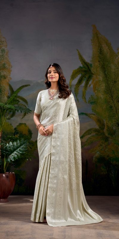 YNF 7404 Off White Color Kanjivaram Zari Weaving Work Saree Casual, Wedding, Festive, Events . Expected Delivery  4-6 Working Days @1599/- only                                | Sarees, Bollywood Sarees, Creative Sarees, Designer Sarees, Embroidered Sarees, Ethnic Saree, Modern Digital sarees, Party Wear Sarees