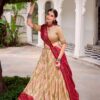 Off White Tasar Silk Bandhej Print Lehenga Choli