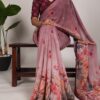 YNF 7009 Onion Color Georgette Floral Print With Lace Border Saree Casual, Wedding, Festive, Events . Expected Delivery  4-6 Working Days @1299/- only                                                                                | Sarees, Bollywood Sarees, Creative Sarees, Designer Sarees, Embroidered Sarees, Ethnic Saree, Modern Digital sarees, Party Wear Sarees