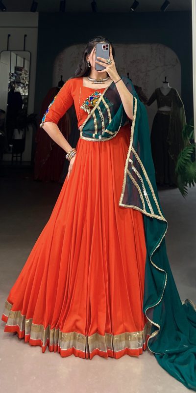 LNB 1651 Orange Color Pure Rayon Embossed Design Lace Touch Up Lehenga Choli Wedding, Party, Festive, Events Etc. Delivery 4-6 Working Days Rs 3199 | Lehenga, Bollywood Lehenga, Creative Lehenga, Designer Lehenga, Embroidered Lehenga, Party Wear Lehenga