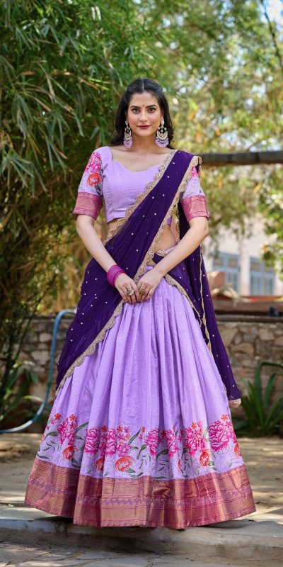 LNB1518 Pink Color Cotton Silk Thread Embroidery Work Lehenga Choli Wedding, Party, Festive, Events Etc. Delivery 4-6 Working Days Rs 2999 | Lehenga, Bollywood Lehenga, Creative Lehenga, Designer Lehenga, Embroidered Lehenga, Party Wear Lehenga
