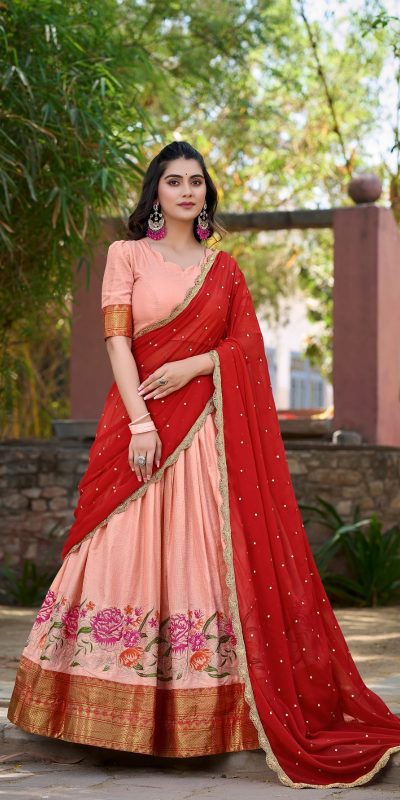 LNB1518 Pink Color Cotton Silk Thread Embroidery Work Lehenga Choli Wedding, Party, Festive, Events Etc. Delivery 4-6 Working Days Rs 2999 | Lehenga, Bollywood Lehenga, Creative Lehenga, Designer Lehenga, Embroidered Lehenga, Party Wear Lehenga