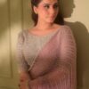 Pink Faux Georgette Sequence Saree