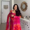 Pink Georgette Printed Gown