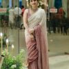Pink Georgette Sequence Print Saree