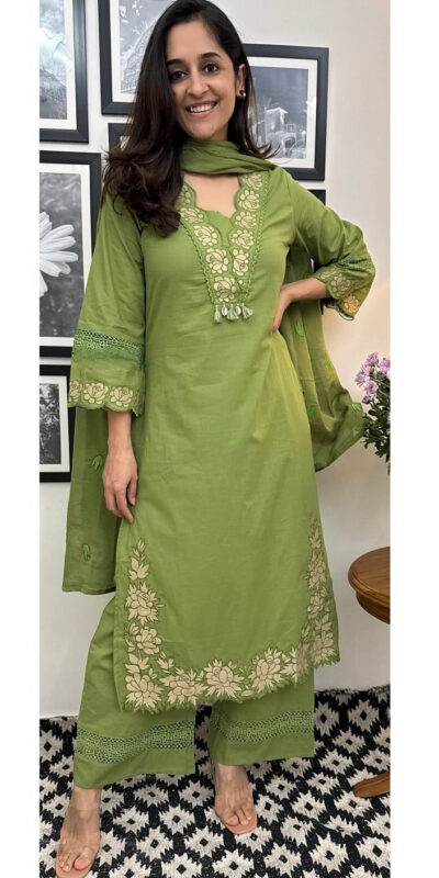 BE 385 Pista Color Rayon Slub Cotton Embroidery Wor Salwar Suit Casual, Wedding, Festive, Events . Expected Delivery  4-6 Working Days @1899/- only      | Jump Suits, Salwar suit, Casual Suits, Creative suits, Designer Suits, Palazzo Suits, Party Wear Suits, Patiala Suits, Straight Suits