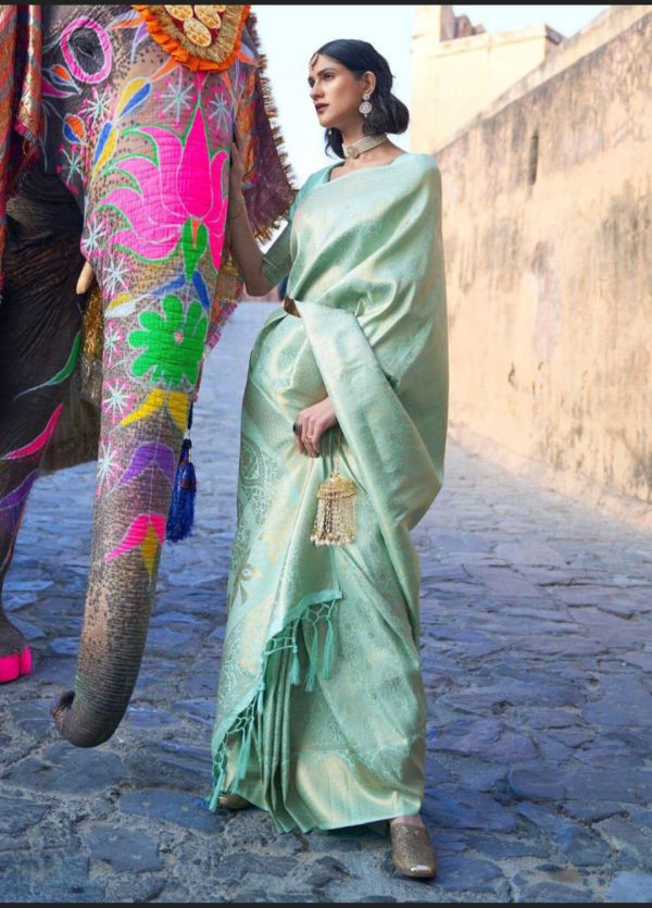 KP 5013 Pista Soft Lichi Silk Jacquard Work With Designer Work Saree Special Price ₹1399. Delivery 4-6 Working Days. Shop now. | Sarees, Bollywood Sarees, Creative Sarees, Designer Sarees, Embroidered Sarees, Ethnic Saree, Modern Digital sarees, Party Wear Sarees