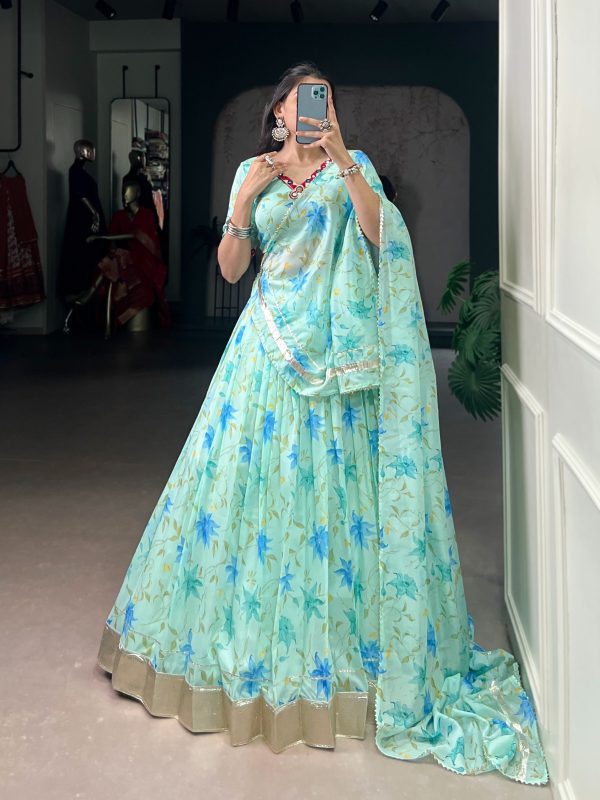LNB 1716 Pista Color Tabby Silk Floral Print Embossed Design Lace Lehenga Choli Wedding, Party, Festive, Events Etc. Delivery 4-6 Working Days Rs 2499 | Lehenga, Bollywood Lehenga, Creative Lehenga, Designer Lehenga, Embroidered Lehenga, Party Wear Lehenga