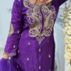 Purple Chinon Sequence Salwar Suit