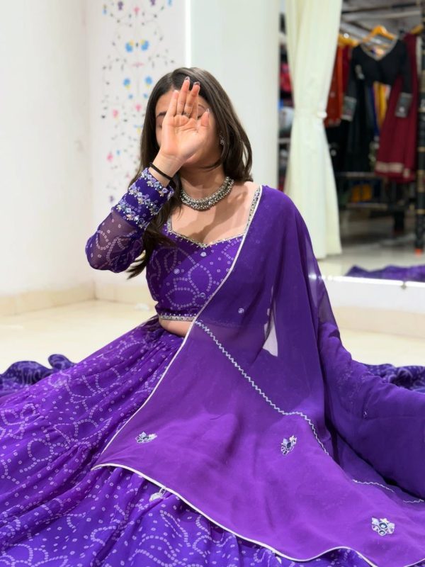 LG 647 Purple Color Printed Georgette Real Mirror Work Lehenga Choli Wedding, Party, Festive, Events Etc. Delivery 4-6 Working Days Rs 2099 | Lehenga, Bollywood Lehenga, Creative Lehenga, Designer Lehenga, Embroidered Lehenga, Party Wear Lehenga