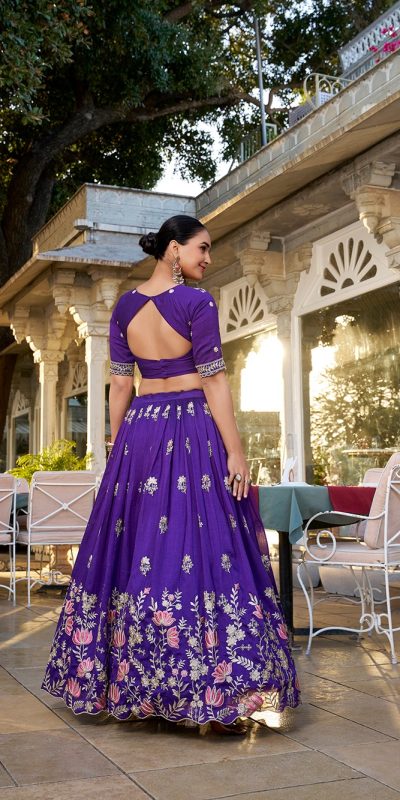 LNB 1414 Purple Color Vichitra Silk Sequins and Thread Embroidery Work Lehenga Choli Wedding, Party, Festive, Events Etc. Delivery 4-6 Working Days Rs 3399 | Lehenga, Bollywood Lehenga, Creative Lehenga, Designer Lehenga, Embroidered Lehenga, Party Wear Lehenga