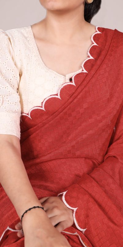 YNF 7105 Red Color Gadhawal Chex Arca Work Saree Casual, Wedding, Festive, Events . Expected Delivery  4-6 Working Days @1599/- only                                                                                | Sarees, Bollywood Sarees, Creative Sarees, Designer Sarees, Embroidered Sarees, Ethnic Saree, Modern Digital sarees, Party Wear Sarees