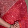 YNF 3452 Red Color Georgette Sequins Multy Embroidery Work Saree Casual, Wedding, Festive, Events . Expected Delivery  4-6 Working Days @1799/- only                                                                                | Sarees, Bollywood Sarees, Creative Sarees, Designer Sarees, Embroidered Sarees, Ethnic Saree, Modern Digital sarees, Party Wear Sarees